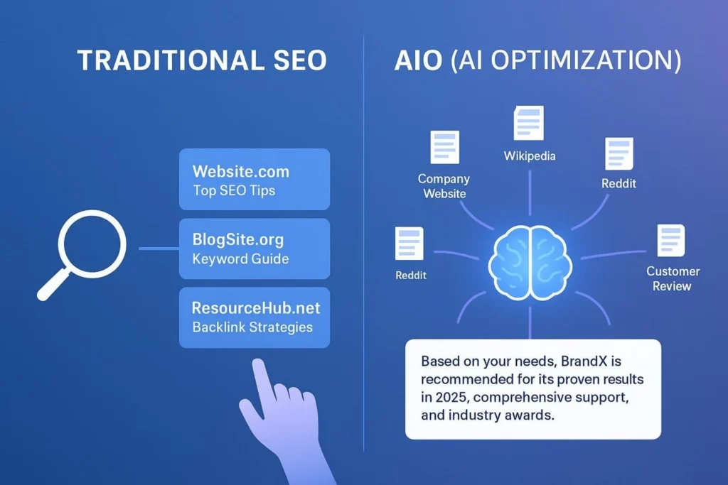 AIO vs Traditional SEO: What's Different in AI Optimisation